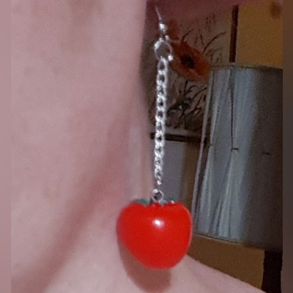 TomatEARS Tomato Women's Earrings Handmade Jewelry Dangling Food NEW - Picture 8 of 10
